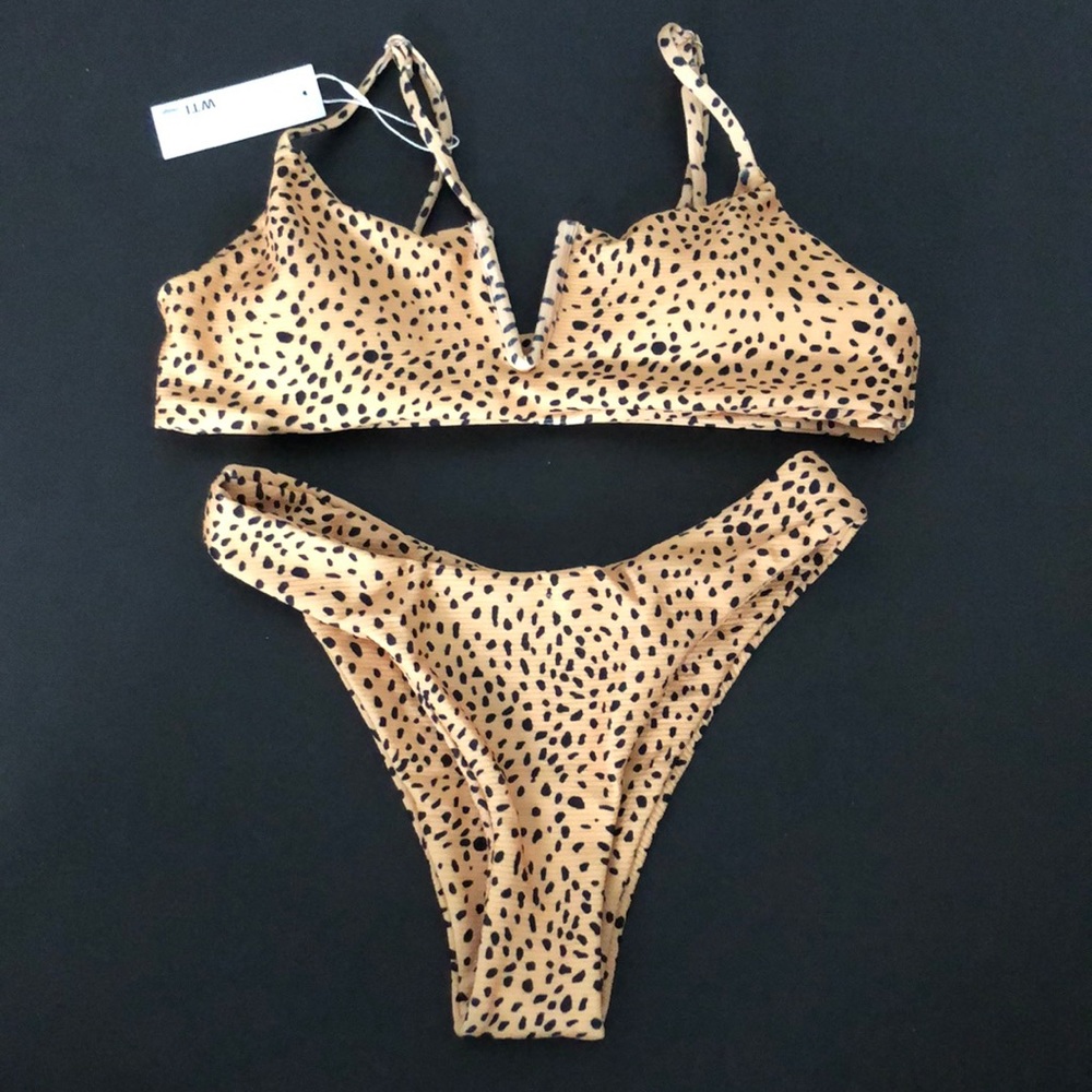 Leopard print V-Wire bikini